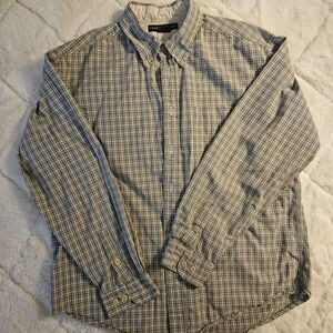 Vintage Tommy Hilfiger Shirt Men's XL Brown Plaid Long Sleeve Preppy GUC